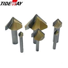 Mũi phay gỗ alu chữ V 50mm CNC vát 90 độ không bi Tideway cao cấp cốt trục 12.7mm