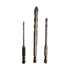 Mũi khoan đa năng cao cấp 4 cạnh chữ thập chuôi lục giác 6.35mm khoan gạch men kính đá 3mm - 12mm