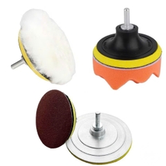 Đầu chuyển máy khoan thành máy cắt mài ti gắn đĩa chà nhám chuôi tròn 8mm, lục giác 6.3mm M10 - M14