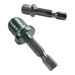 Đầu chuyển máy khoan thành máy cắt mài ti gắn đĩa chà nhám chuôi tròn 8mm, lục giác 6.3mm M10 - M14