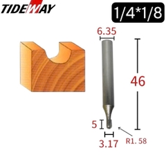 Mũi phay alu soi gỗ quả đào tròn lưỡi phay rãnh dao cầu TIDEWAY cốt bé 6,3mm dùng cho máy soi, CNC