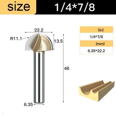 Mũi phay alu soi gỗ quả đào tròn lưỡi phay rãnh dao cầu TIDEWAY cốt bé 6,3mm dùng cho máy soi, CNC