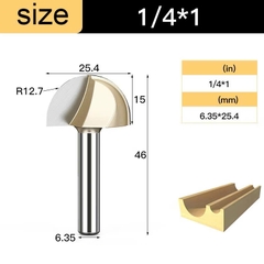 Mũi phay alu soi gỗ quả đào tròn lưỡi phay rãnh dao cầu TIDEWAY cốt bé 6,3mm dùng cho máy soi, CNC