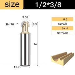 Mũi phay alu soi gỗ quả đào tròn lưỡi phay rãnh dao cầu TIDEWAY cốt bé 6,3mm dùng cho máy soi, CNC