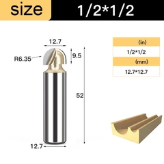 Mũi phay alu soi gỗ quả đào tròn lưỡi phay rãnh dao cầu TIDEWAY cốt bé 6,3mm dùng cho máy soi, CNC