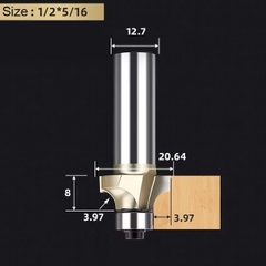 Mũi phay gỗ bo lõm R mũi soi lồi gỗ có bi Tideway cao cấp cốt 6.35mm và 12.7mm lắp máy cầm tay và trục đứng