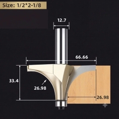 Mũi phay gỗ bo lõm R mũi soi lồi gỗ có bi Tideway cao cấp cốt 6.35mm và 12.7mm lắp máy cầm tay và trục đứng