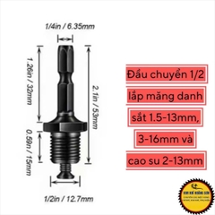 Đầu Chuyển Đổi Sang Khoan Ren 10mm và 12mm Dùng cho Máy Bulong - Chuyển Vít Sang Khoan - Bê Tông Sang Khoan Hỗ trợ Đắc Lực