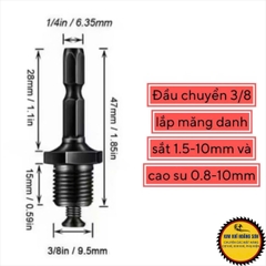 Đầu Chuyển Đổi Sang Khoan Ren 10mm và 12mm Dùng cho Máy Bulong - Chuyển Vít Sang Khoan - Bê Tông Sang Khoan Hỗ trợ Đắc Lực