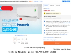 Điều hòa Panasonic inverter 1 chiều 9000BTU XU9ZKH-8