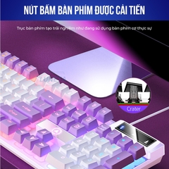 Bàn phím giả cơ LUNETA KB03, ánh sáng LED bắt mắt, nhiều màu sắc cá tính, thiết kế công thái học K500.