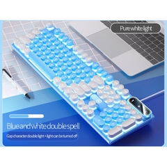Bàn phim giả cơ Luneta KB08 dạng nút bấm tròn cổ điển nút bấm nhẹ nhàng thiết kế công thái học đèn led bắt mắt K600