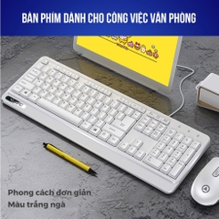 Bàn phím Luneta KB04 thiết kế gọn nhẹ kết nối USB chống nước không ồn chuyên dành cho công việc văn phòng