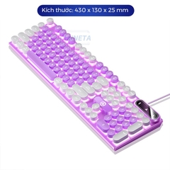 Bàn phim giả cơ Luneta KB08 dạng nút bấm tròn cổ điển nút bấm nhẹ nhàng thiết kế công thái học đèn led bắt mắt K600