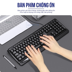 Bàn phím Luneta KB04 thiết kế gọn nhẹ kết nối USB chống nước không ồn chuyên dành cho công việc văn phòng