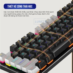Bàn phím cơ gaming có dây có led custom blueswitch TKL K550 LUNETA KB10