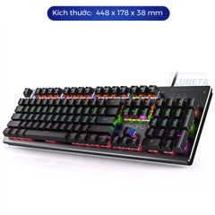 Bàn phím cơ gaming có dây có led custom blueswitch fullsize ZK4 LUNETA KB02