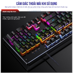 Bàn phím cơ gaming có dây có led custom blueswitch fullsize ZK4 LUNETA KB02