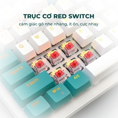 Bàn phím cơ gaming có dây có led RGB hotswap redswitch 100 phím K3 LUNETA KB09