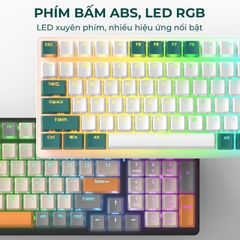 Bàn phím cơ gaming có dây có led RGB hotswap redswitch 100 phím K3 LUNETA KB09