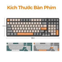 Bàn phím cơ gaming không dây có led RGB hotswap redswitch 100 phím K6 LUNETA KB15