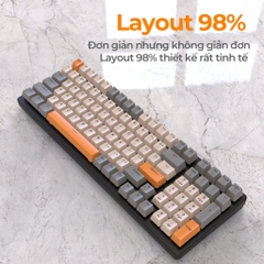 Bàn phím cơ gaming không dây có led RGB hotswap redswitch 100 phím K6 LUNETA KB15