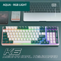 Bàn phím cơ gaming không dây có led RGB hotswap redswitch 100 phím K6 LUNETA KB15