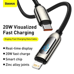 Baseus Display Fast Charging Data Cable Type-C to IP 20W