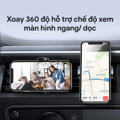 Kẹp Điện Thoại Trên Ô Tô Baseus Nhỏ Gọn, Gắn Khe Gió, Xoay 360 Độ Phù Hợp Các Dòng Điện Thoại Từ 4.7-5.6inch