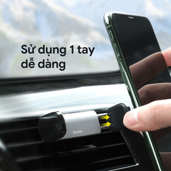 Kẹp Điện Thoại Trên Ô Tô Baseus Nhỏ Gọn, Gắn Khe Gió, Xoay 360 Độ Phù Hợp Các Dòng Điện Thoại Từ 4.7-5.6inch