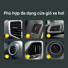 Kẹp Điện Thoại Trên Ô Tô Baseus Nhỏ Gọn, Gắn Khe Gió, Xoay 360 Độ Phù Hợp Các Dòng Điện Thoại Từ 4.7-5.6inch