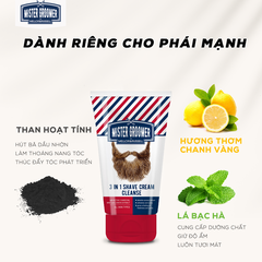 Gel rửa mặt 3 in 1 Mister Groomer với tinh chất than hoạt tính và lá bạc hà hương chanh vàng tuýp 150ml