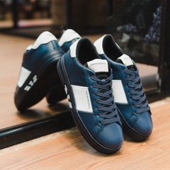 Giày EMPORIO ARMANI xanh , sườn + gót da trắng sần , đế đen logo trắng