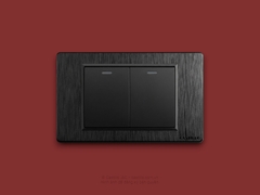 Công tắc 2 phím Nhựa Xước ĐEN