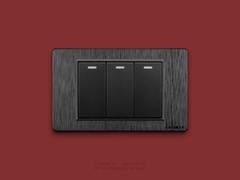 Công tắc 3 phím Nhựa Xước ĐEN