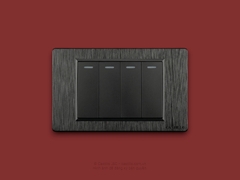 Công tắc 4 phím Nhựa Xước ĐEN