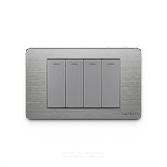 Công tắc 4 phím Inox xước XÁM