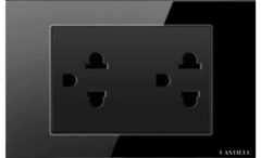 Ổ cắm đôi Thái Kính cường lực ĐEN