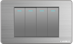 Công tắc 4 phím Inox xước XÁM