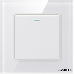 Công tắc 1 phím Kính cường lực TRẮNG