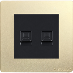 Ổ cắm Internet x2 Full Nhôm VÀNG