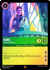 Disney Lorcana - The First Chapter - Hans - Scheming Prince COLD FOIL