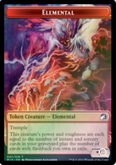 Magic the Gathering - Innistrad: Midnight Hunt - Elemental Token // Wolf Token - FOIL