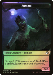 Magic the Gathering - Innistrad: Midnight Hunt - Zombie Token (005) // Treefolk Token - FOIL