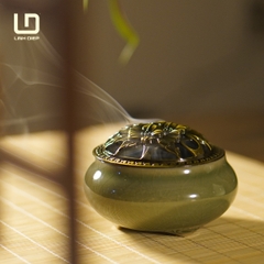 LƯ XÔNG TRẦM LIÊN HOA GỐM NGỌC 6 MÀU