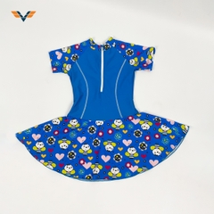 Đồ bơi bé gái liền váy cổ lọ 784