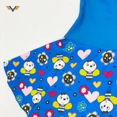 Đồ bơi bé gái liền váy cổ lọ 784