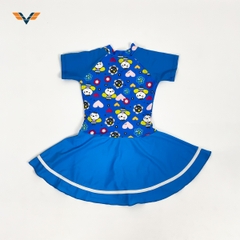 Đồ bơi bé gái liền váy cổ lọ 784