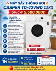 Máy sấy thông hơi Casper TD-72VWD 7.2KG