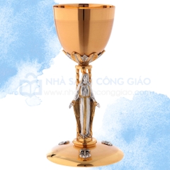 Chén lễ Italy mạ bạc và vàng CLXV077 Mẫu Đức Mẹ Ban Ơn 20cm